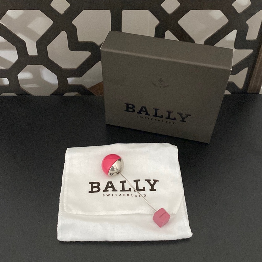 Bally Pink and Silver Brooch